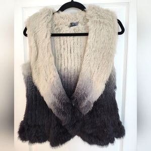 Love Token Nordstroms genuine rabbit fur soft luxurious vest Sz. M (8-10)